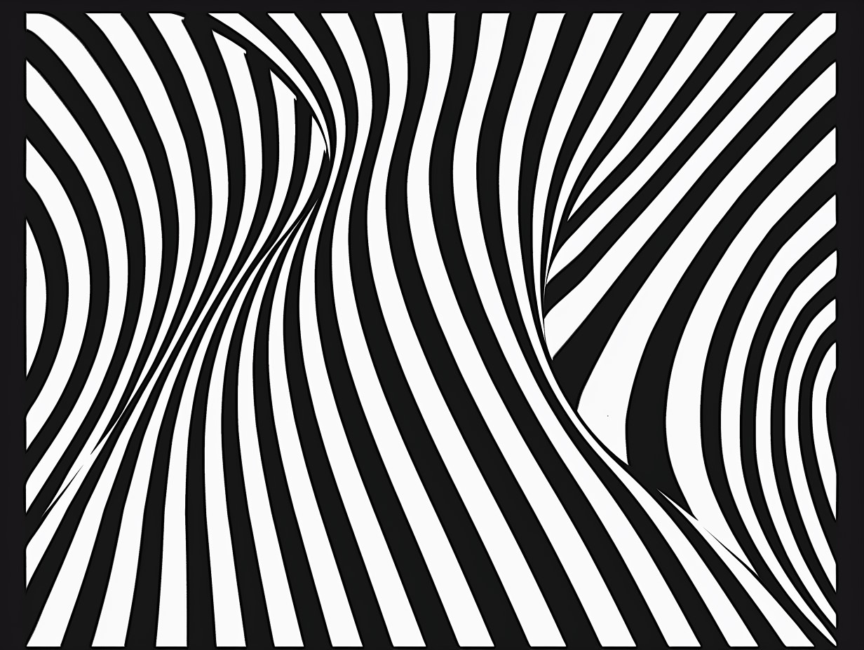 Illustration de l'illusion de Zollner montrant des lignes parallèles perturbées par des petites lignes inclinées